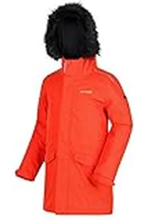 Regatta Perry - Parka impermeable con capucha para niños, Unisex niños, Chaqueta aislante impermeable., RKP210 33LC09, , M (9-10)