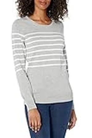 Amazon Jersey de Cuello Caja Ligero de Manga Larga (Disponible en Tallas Grandes) Mujer, , L