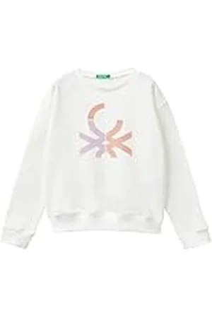 Benetton Jersey G/C M/L 3j68c10l8 Sudadera con Capucha, Color Blanco, 130 cm Niñas y niñas