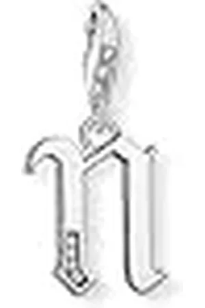 Thomas Sabo Colgante de Mujer, de Ley 925 con Circonitas Blancas, Plateado, 6 cm, Letra N