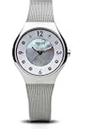 Bering Mujer Análoga Solar Reloj de pulsera de colección con Acero inoxidable Pulsera und Cristal de zafiro