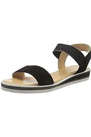 ARA Durban, Sandalias con Plataforma Mujer, Negro (Negro 01), 37 EU Ancho