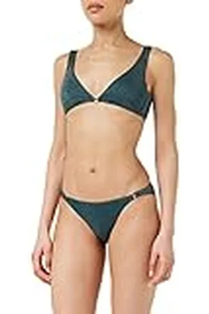 Emporio Armani Bikini para Mujer con Texto En Alemán Lurex Conjunto, Verde Tropical, S