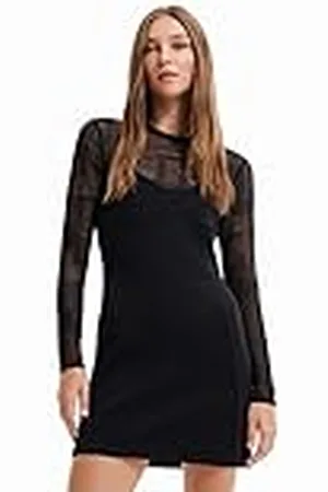 Desigual Vest_Night 2000 Black Vestido Informal, , L Mujeres