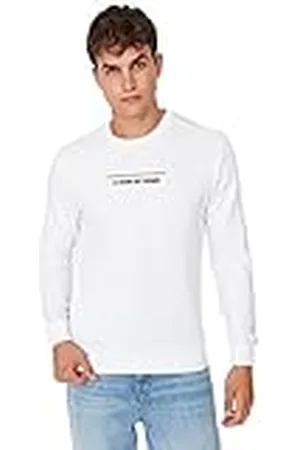 Trendyol Sudadera Regular de Cuello Redondo con Eslogan, , XXL para Hombre