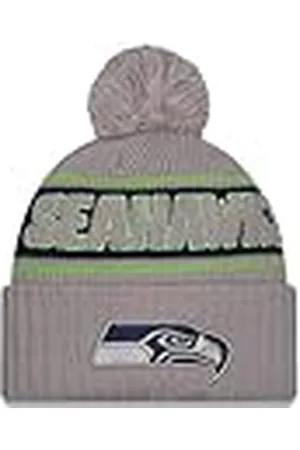 New Era Seattle Seahawks NFL 2024 Sideline Sport Knit Gris Gorro con Pompón