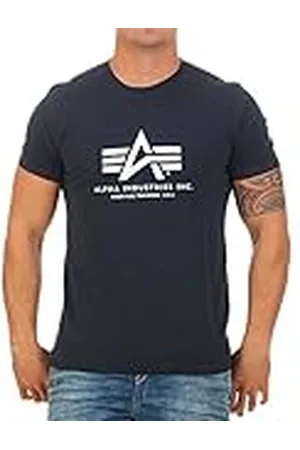 Alpha Industries Basic Camiseta, Azul (New Navy-435), XL para Hombre