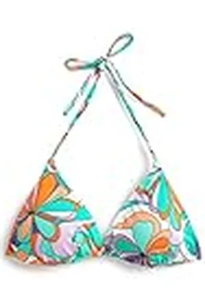 Koton Triangle Bikini Top Floral Halter Neck Padded Traje de baño, , 36 para Mujer