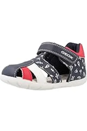 Geox B ELTHAN Boy C, Sandalia para Bebé-Niños, Navy/Red, 18 EU
