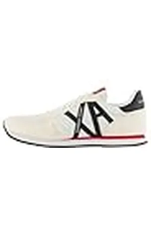 Armani Exchange Rio Side Logo, Zapatillas Hombre, OP.White+Black, 45 EU