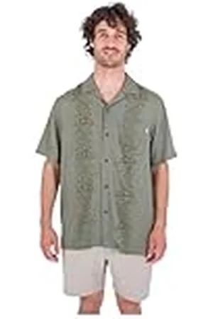 Hurley Linen Rincon Camp SS Camisa, , L para Hombre