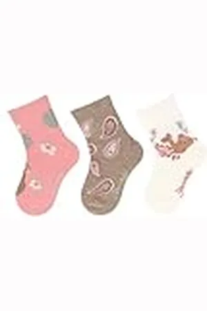 Sterntaler Calcetines 3e Guepardo, Adornos y Camello, , 22 (Pack de 3) para Niñas