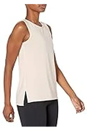 Amazon Camiseta sin mangas de yoga de ajuste holgado de algodón suave (anteriormente Core 10) - colores interrumpidos Mujer, , 3XL Grande
