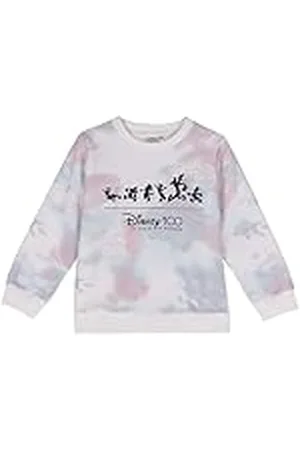Disney Sudadera de Personajes Color Azul y Blanco - Talla 10 Años - Elaborada con Algodón de 240 gsm - Estampado Negro de Personajes Producto Original Diseñado en España