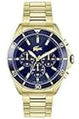 Lacoste Reloj Cronógrafo de Cuarzo para Hombre Colección TIEBREAKER con Correa de Acero Inoxidable de Color Dorado - 2011151