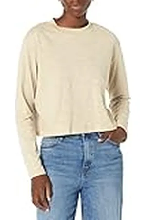 THE DROP Camiseta para Mujer, Ravi Corta de Manga Larga con Cuello Redondo, , 4XL Grande