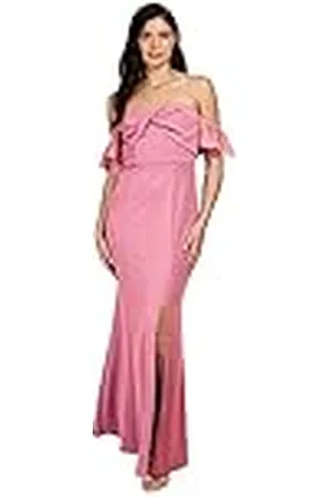 Little Mistress Rose Bardot Maxi Vestido de Dama de Honor, Cuarzo Rosa, 40 para Mujer