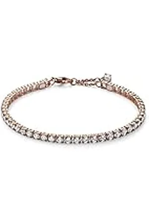 PANDORA Timeless Pulsera de tenis centelleante chapada en oro rosa de 14 quilates con circonitas cúbicas transparentes, 16