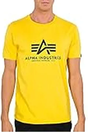 Alpha Industries Basic Camiseta, Amarillo (Empire Yellow-465), L para Hombre