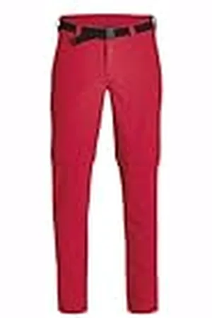 Maier Sports Torid Slim Zip Pantalones para Senderismo, Hombre, Rojo , 30