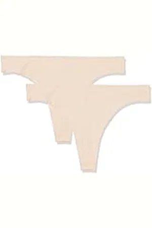 Amazon Tanga en algodón Supersuave de Talle Medio Mujer, Pack de 2, , 44
