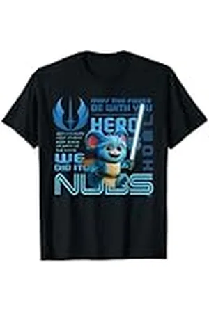 STAR WARS Camiseta Nubs Jedi Hero & Lightsaber - Unisex Niños y Adultos - Manga Larga - Talla Pequeña - Azul