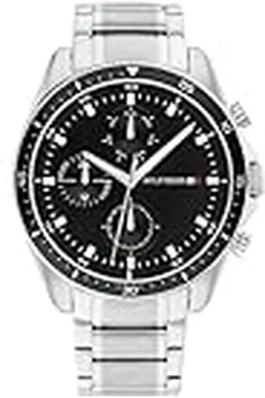 Tommy Hilfiger Reloj Analógico de Cuarzo Multifunción para Hombre con Correa de Acero Inoxidable Plateada - 1791835