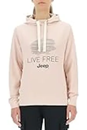 Jeep O102919-P558 J Sudadera Mujer con Capucha Erizo - Live Free Estampado Grande J23W Mujer XL