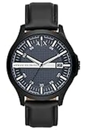 Armani Exchange Reloj de acero inoxidable en tono negro con fecha de tres manecillas para hombre, AX2411