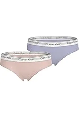 Calvin Klein Braguitas Chicas Pack de 2 Briefs, Multicolor (Silverpeony/Purpleheather), 14-16 Años