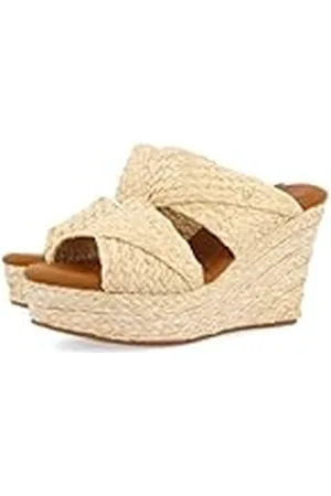 Gioseppo Sandalias Altas DE CUÑA Color Estilo Mule con Rafia para Mujer FRAZZANO