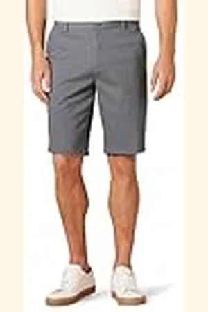 Amazon Pantalón Corto Chino Elástico, Cómodo, sin Pinzas, de 28 Cm y Ajuste Entallado Hombre, , 32W
