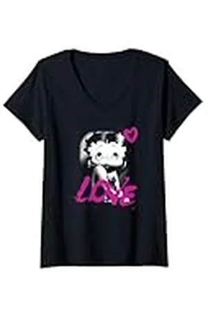 Betty Boop Mujer Glamour Corazón Amor Camiseta Cuello V