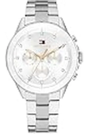 Tommy Hilfiger Reloj Analógico de Cuarzo Multifunción para Mujer con Correa de Acero Inoxidable Plateada - 1782707