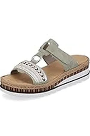 Rieker Mujer Mocasines V79M6, señora Zapatillas,Pantuflas,Zapatillas,Zapatos Informales,Entrada Abierta,Verde (grün / 52),39 EU / 6 UK