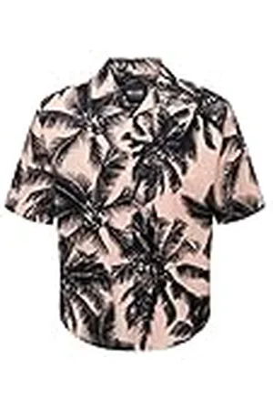 Only & Sons Onstie RLX CTN Linen Palm SS Camiseta Azul Camisa, , XL para Hombre