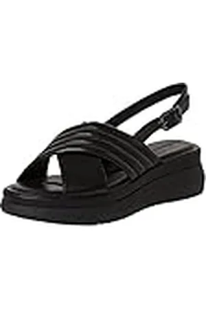Tamaris Mujer Sandalias, señora Sandalias,TOUCHit,Zapatos de Verano,Sandalias de Verano,cómodas,Planas,Black Leather,38 EU