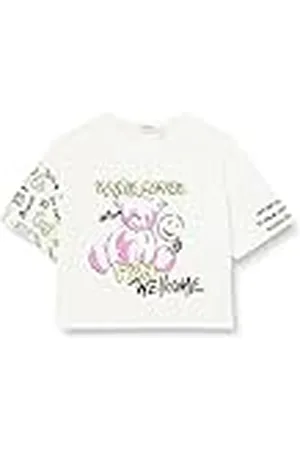 Koton Crop Oversize T-Shirt Printed Short Sleeve Crew Neck Camiseta, , 7-8 Años Chicas