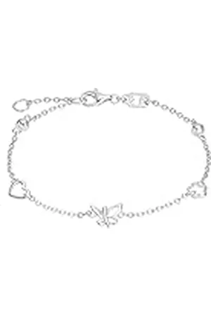 Amor Pulsera de plata de ley 925 para niñas, 17+2 cm, plata, corazón, en caja de regalo