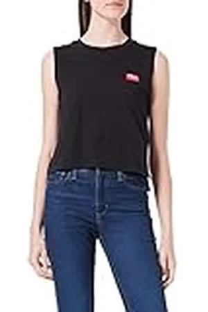 Fila TAGGIA Cropped Boxy Top Camisa Cami, , L para Mujer