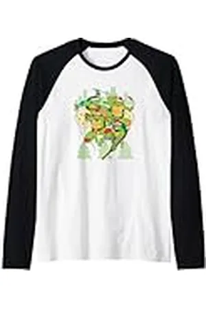 Teenage Mutant Ninja Turtles Suéter feo de Navidad TMNT Todos los personajes Camiseta Manga Raglan