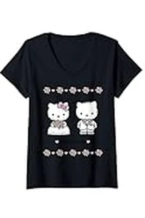 Hello Kitty Mujer acaba de casarse Camiseta Cuello V