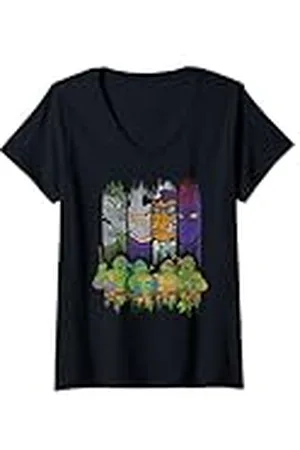 Teenage Mutant Ninja Turtles Mujer Personajes de TMNT con villanos Camiseta Cuello V