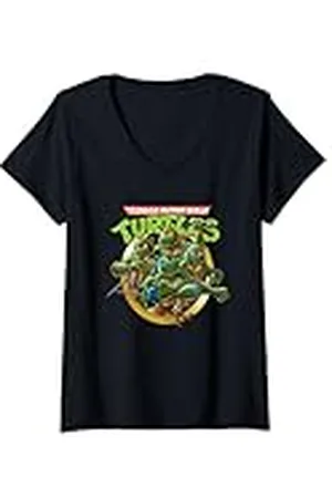 Teenage Mutant Ninja Turtles Mujer Classic Grupo Y Logo Camiseta Cuello V