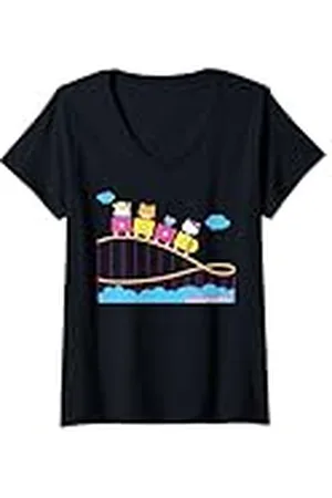 Hello Kitty Mujer Montaña rusa Camiseta Cuello V