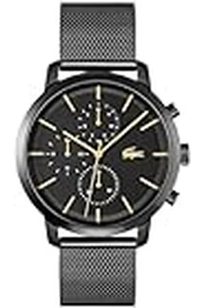 Lacoste Reloj Analógico de Cuarzo Multifunción para Hombre Colección Replay con Correa de Malla de Acero Inoxidable Negra - 2011194