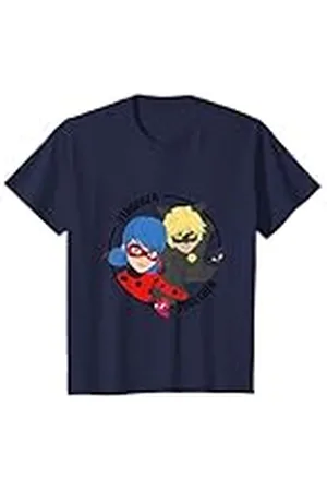 MIRACULOUS Niños Ladybug - Cat Noir Tikki Juntos somos más fuertes Camiseta