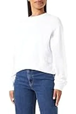 Replay Sudadera de algodón Mujer, Blanco (White 001), M