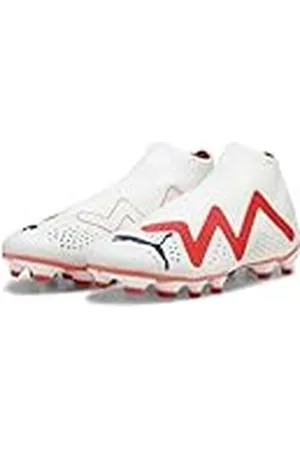 PUMA Future Match+ LL FG/AG M 107366 01 Football Shoes, Zapatillas Hombre, White Black-Fire Orchid, 45 EU