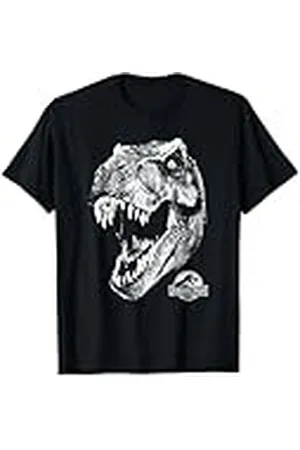 Jurassic Park Camiseta T-Rex Rugiente Blanca - Hombre - Talla S - Manga Corta - Color Negro